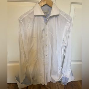 Ted Baker men’s dress shirt white with blue paisley